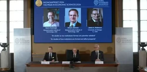 Prêmio Nobel de Economia contempla trio que pesquisou avanço financeiro a partir de estruturas sociais