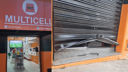 Ibirataia: Grupo arromba lojas de celulares na região e tenta invadir estabelecimento no município